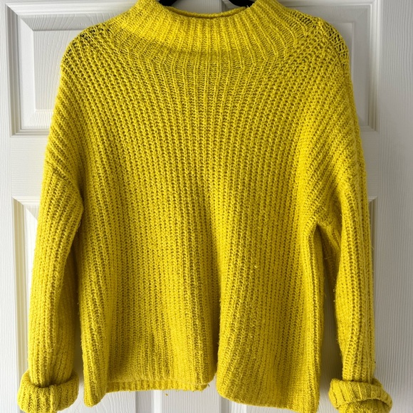 Anthropologie Chartreuse Knit Sweater - Picture 2 of 3